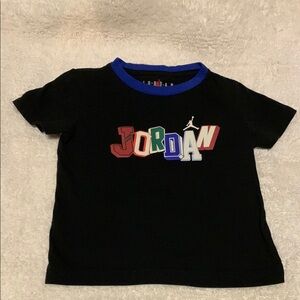 Jordan Kids Black T-Shirt with Colorful Logo